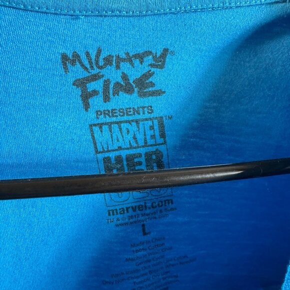 Mighty Fine x Marvel “The Mighty Thor” Graphic Tee Blue Women’s Size L - Picture 3 of 4
